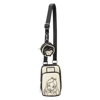 Alice in Wonderland Cell Phone Sling Crossbody Bag with Coin Bag
