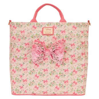 Minnie Mouse Floral All-Over Print Convertible Backpack & Tote Crossbody Bag