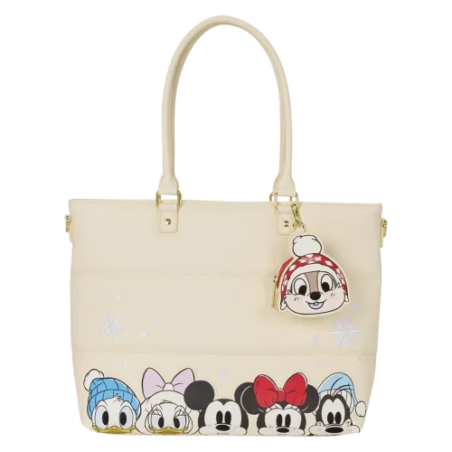 Mickey & Friends Holiday Snow Tote Crossbody Bag with Coin Bag