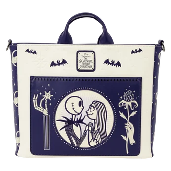 The Nightmare Before Christmas Jack Skellington & Sally Night Sky Convertible Backpack and Tote Crossbody Bag