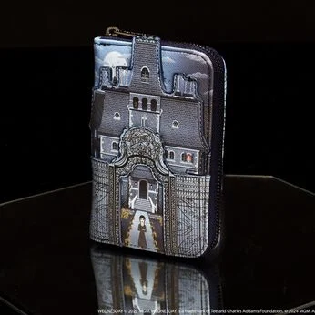 Wednesday Nevermore Academy Castle Zip Around Wallet