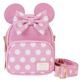 Minnie Mouse Woven Texture Convertible Mini Backpack & Crossbody Bag