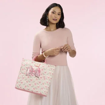 Minnie Mouse Floral All-Over Print Convertible Backpack & Tote Crossbody Bag