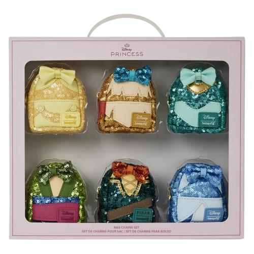 Disney Princess Exclusive Sequin Cosplay Mini Backpack Keychain Charm Set 2