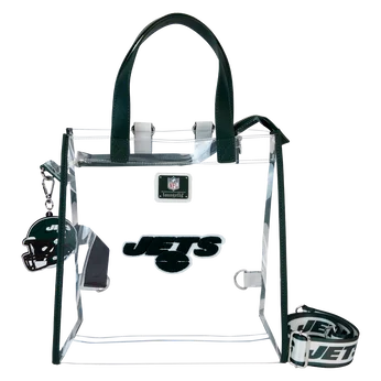 NFL New York Jets Clear Convertible Backpack & Tote Crossbody Stadium Bag