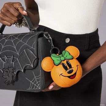 Minnie Mouse Pumpkin Figural Keychain Charm