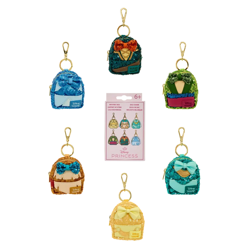 Disney Princess Exclusive Sequin Cosplay Mystery Mini Backpack Keychain Charm Wave 2