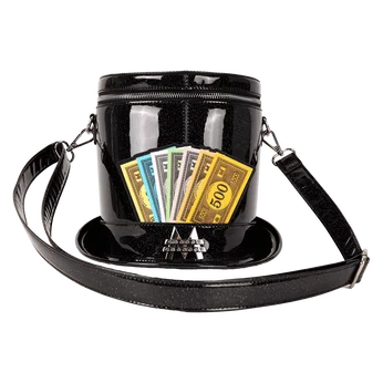 Monopoly 90th Anniversary Top Hat Glitter Figural Crossbody Bag