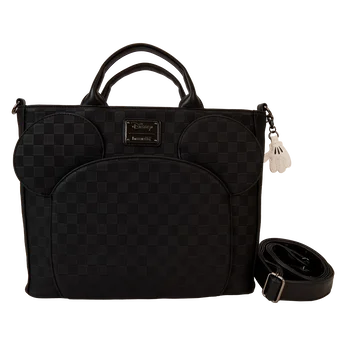 Mickey Mouse Checkered Texture Convertible Backpack & Tote Crossbody Bag