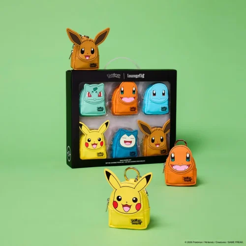 Pokémon Exclusive Starters Cosplay Mini Backpack Keychain Charm Set