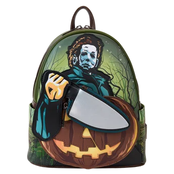 Halloween Michael Myers Pumpkin Glow Mini Backpack With Coin Bag